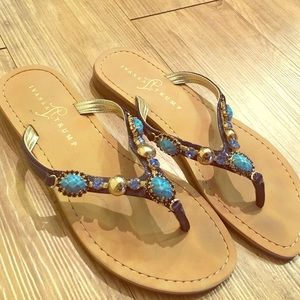 Blue jeweled ivanka trump sandals