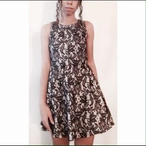 Baroque printed skater dress