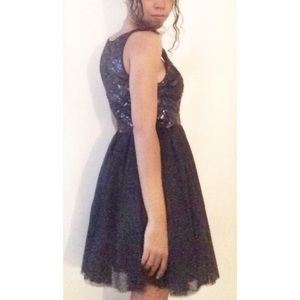 Navy blue fit and flare