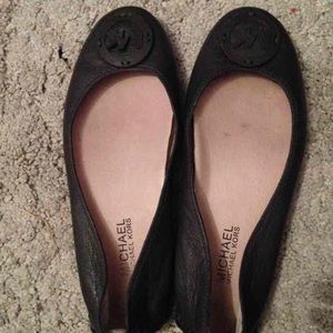 Authentic MK leather upper flats sz 7