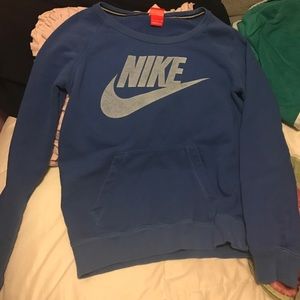Blue Nike scoop- neck sweater