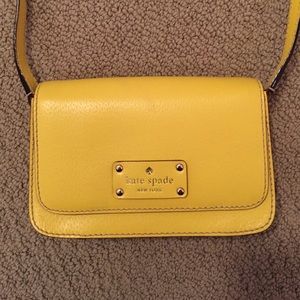 Kate Spade small yellow cross body purse