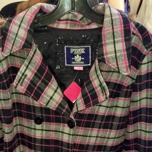 VICTORIA Secret pink plaid jacket