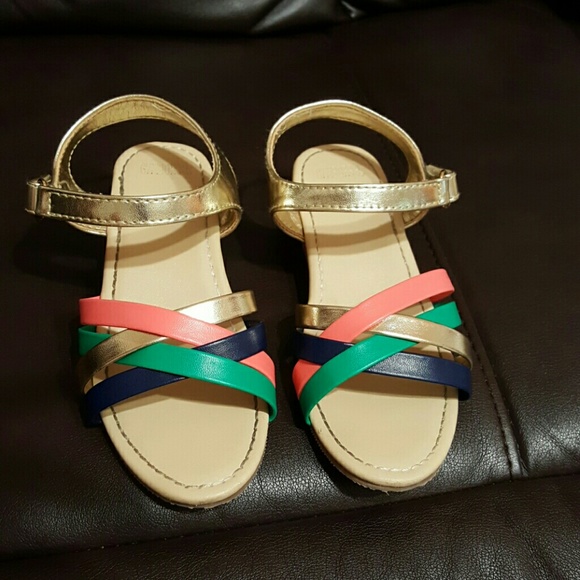 Basically brand new multi color sandals wedge