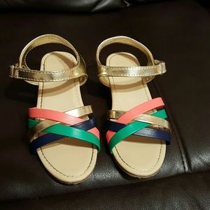 Basically brand new multi color sandals wedge