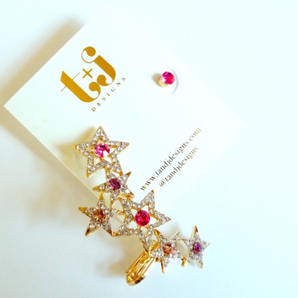 ⚜️2X HP 12-30 & 1-5⚜ Crawler Earrings Pink⚜