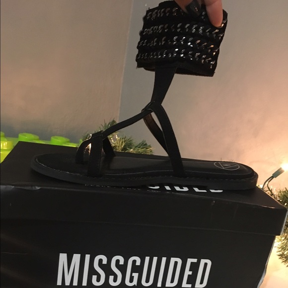 Woven Chain Ankle Cuff Sandles