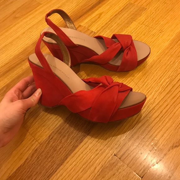 red suede sandals