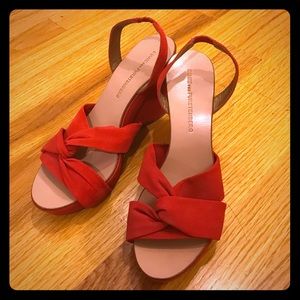 Diane von Furstenberg red suede sandals