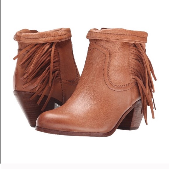 Sam Edelman Louie Fringe Booties - Deep saddle