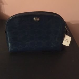 Coach blue makeup bag