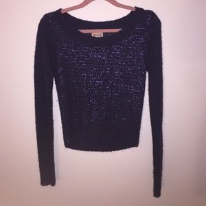 Navy blue sweater with metallic detail