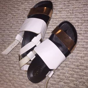 Awesome gold and white sandals