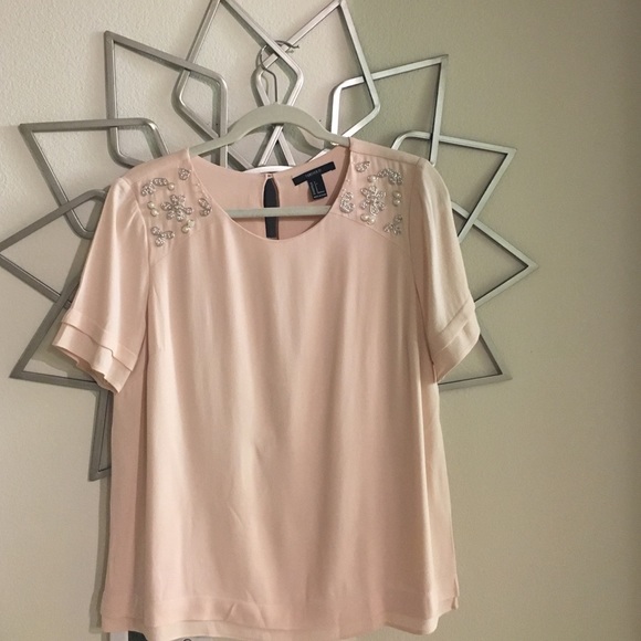 Pink shirt with dainty silver detailing