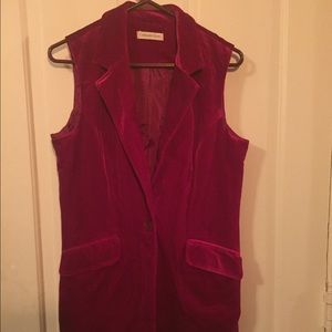 Cold water creek pink velvet vest - long, lovely!