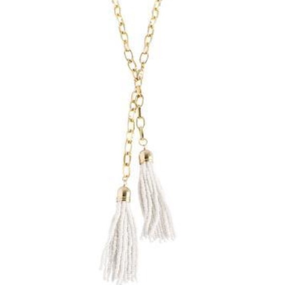 NEW Olive + Piper Beaded Tassle Chain Necklace - Picture 4 of 5
