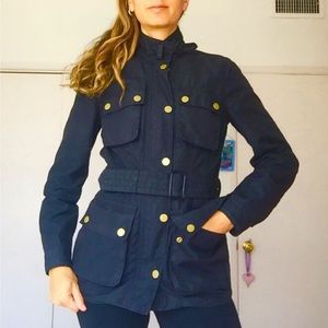 Banana Republic Black Cargo Military Jacket