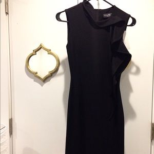 Salvatore Ferragamo black wool cocktail dress