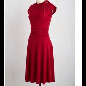 Modcloth, Dance Floor Date A-Line Dress in Scarlet