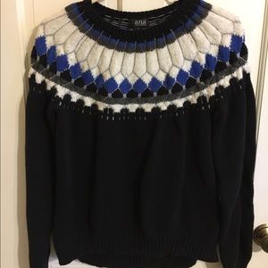 Large blue/black/white winter sweater