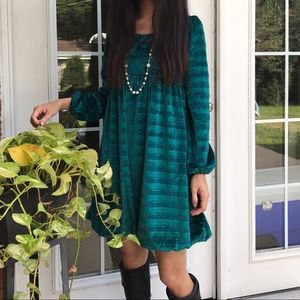 Green Velvet Dress