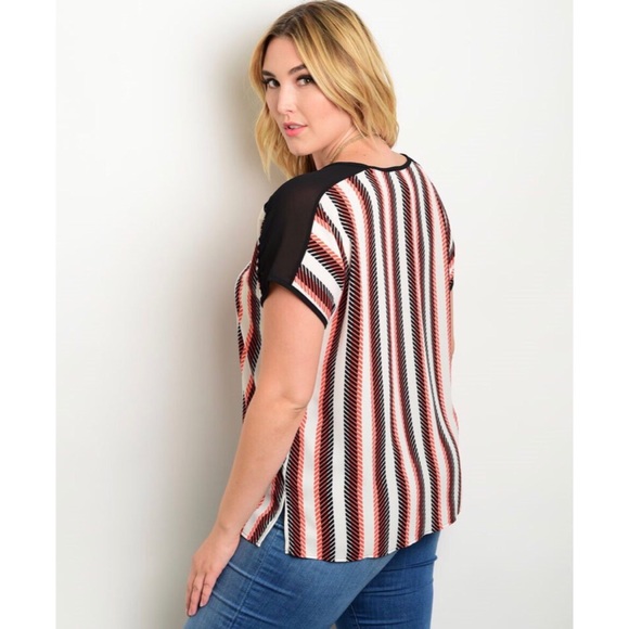 🎉HOST PICK!🎉 Black Ivory Orange Plus Size Top - Picture 2 of 2