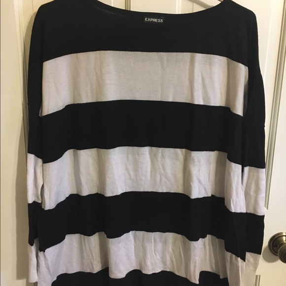 Medium Express Black and white striped sweater