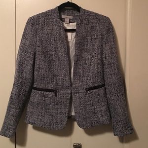 H&M Black and White Hook Front Blazer