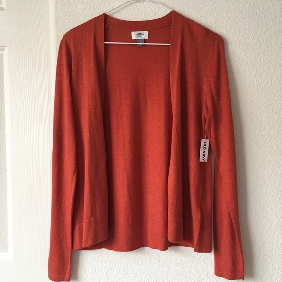 NWT Old Navy Small Orange Open Cardigan