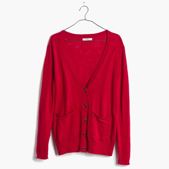 Madewell Sweaters - Madewell Graduate Cardigan Red