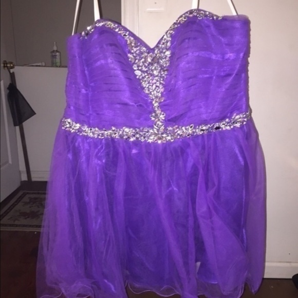 Purple Strapless Prom Dress - Picture 1 of 2