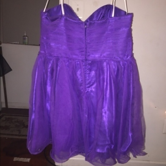 Purple Strapless Prom Dress - Picture 2 of 2