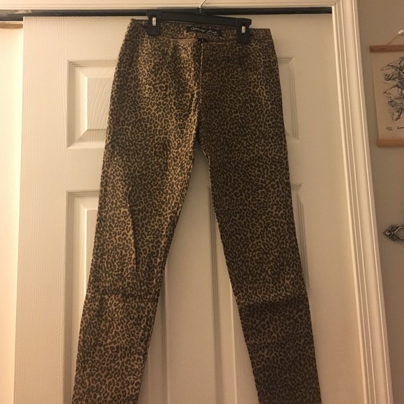 Leopard print jeans