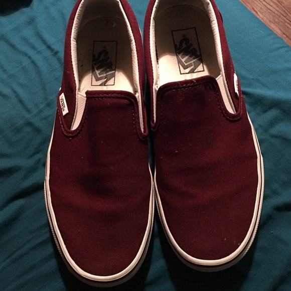 Maroon Slip On Vans