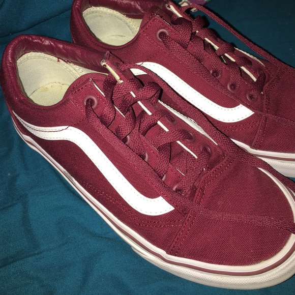 Maroon Stripe Vans
