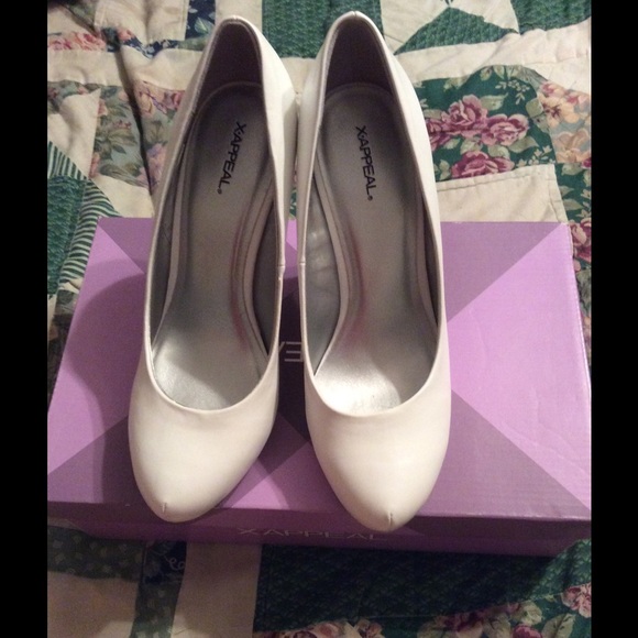 White 4 inch heels