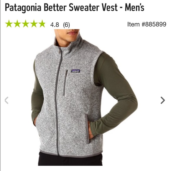 men's Patagonia better sweater vest stonewash grey