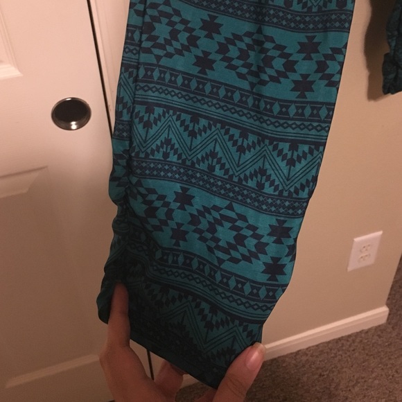Teal & Black Harem Pants with Pockets! - Picture 2 of 4