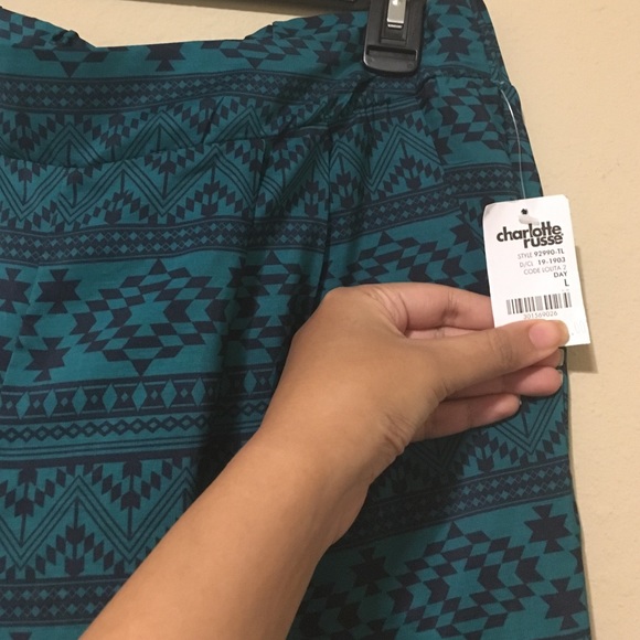 Teal & Black Harem Pants with Pockets! - Picture 3 of 4