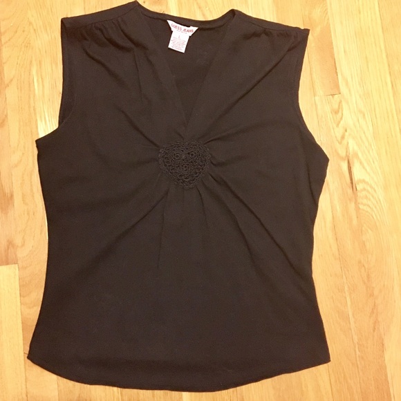 FREE Guess heart embroidered top