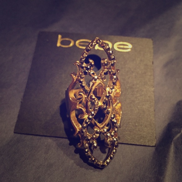 Bebe Crystal Gold Ring
