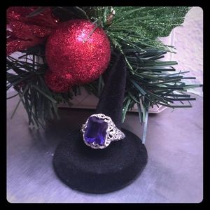 new sterling sliver sapphire ring