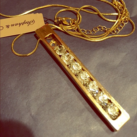 Stephan & CO Crystal Bar Necklace