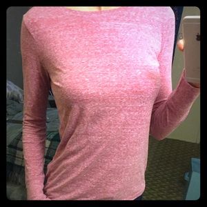 Pink, heathered long sleeve shirt