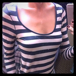 Striped, scoop neck long sleeve