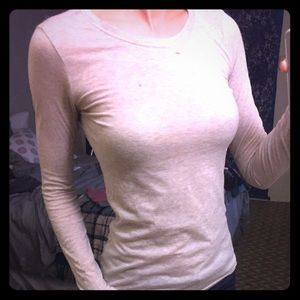 Cream long sleeve shirt