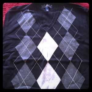 Argyle sweater real nice.