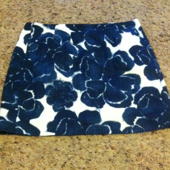 Blue winter flower skirt