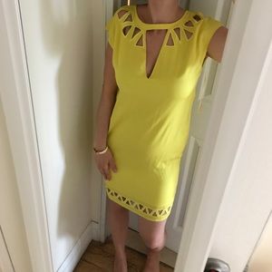 NEW Catherine Malandrino yellow cut out dress