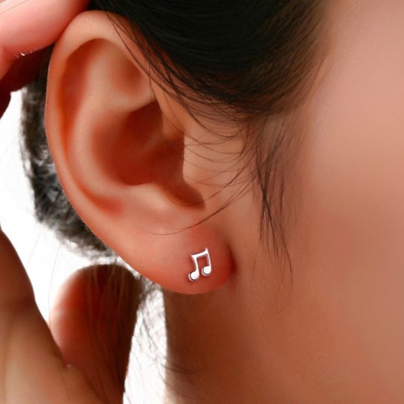 Music Note earrings New sterling silver - Picture 3 of 4